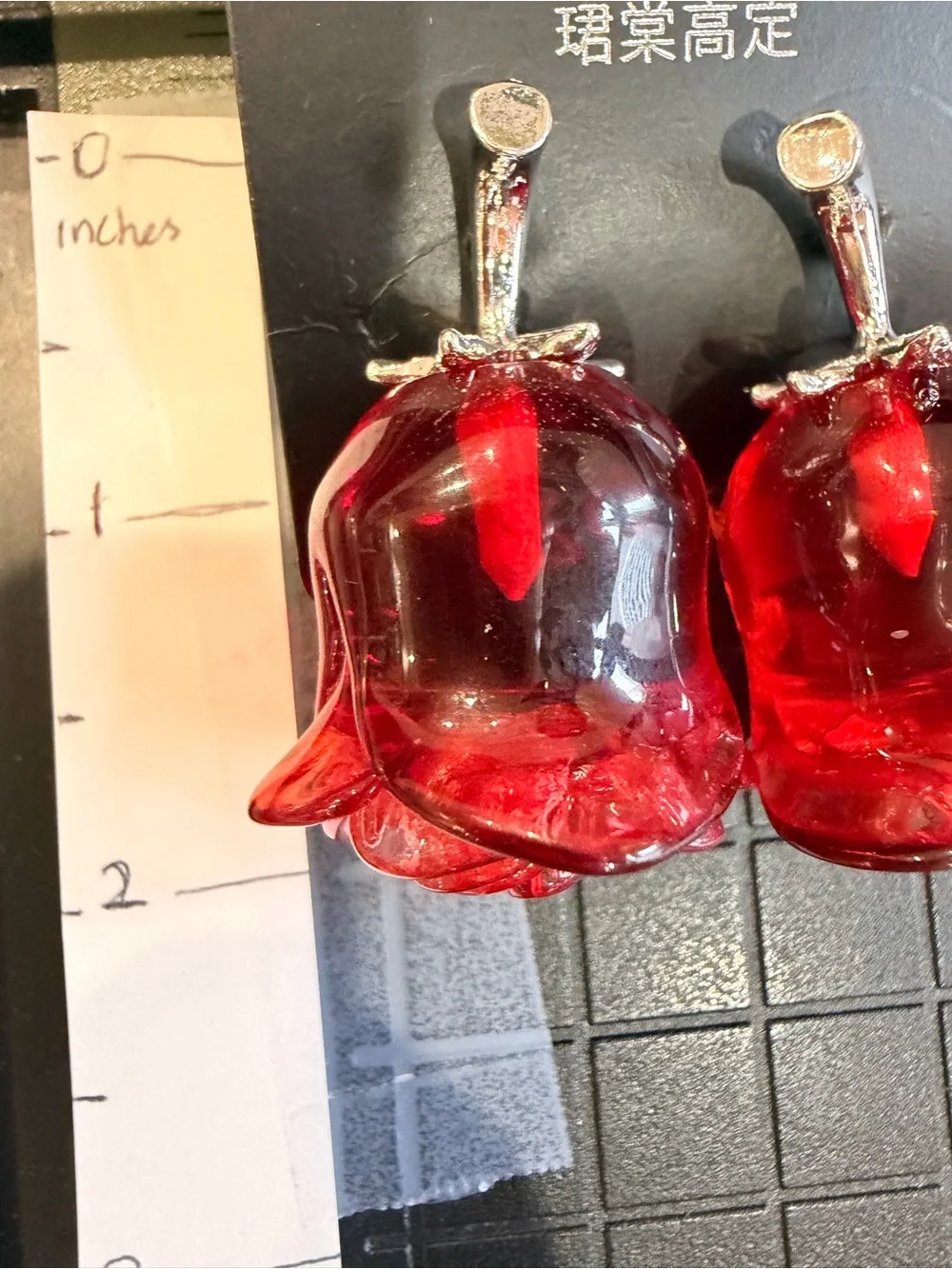 Red Rose Stud Earrings